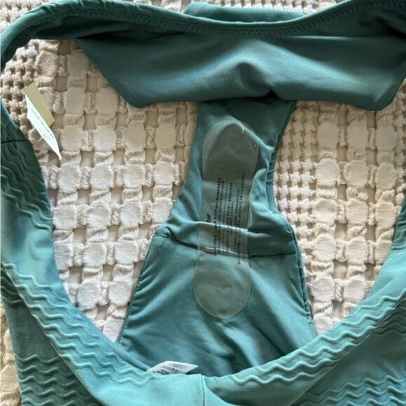 NEW Aerie Teal Wavy Textured‎ Bikini Bottom Size L - Picture 5 of 6